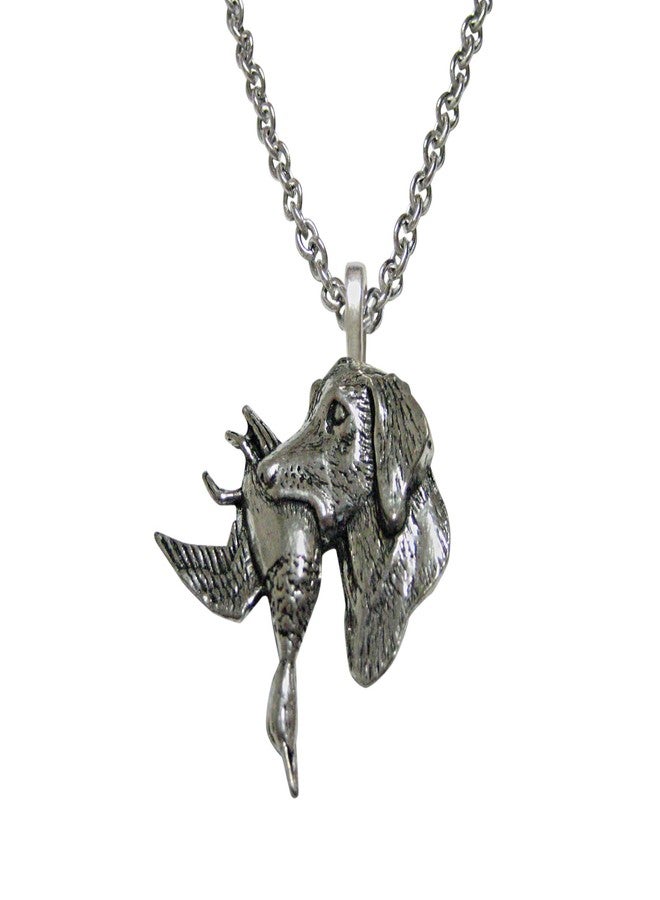 Kiola Designs Labrador Dog with Duck Pendant Necklace - Image 1